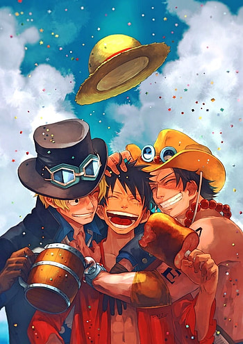 Tags: Fanart, ONE PIECE, Monkey D. Luffy, Portgas D. Ace, Sabo HD phone wallpaper