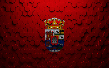 Flag of Avila, honeycomb art, Avila hexagons flag, Avila, 3d hexagons art, Avila flag HD wallpaper