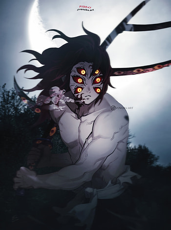 Kokushibou, art, edit, tanjiro, demonslayer, kny, manga, demon, anime HD phone wallpaper