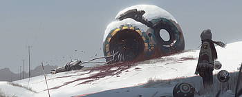 Sci-Fi Alien : Crashed Bio-Orb on Frozen Wasteland, Sci Fi, alien HD wallpaper