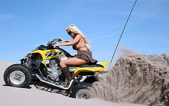 Bikes, hot, girl, blonde, riding HD wallpaper