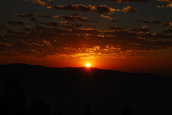 Nature, Sunset, Clouds, Horizon, Mountain, Dark HD wallpaper