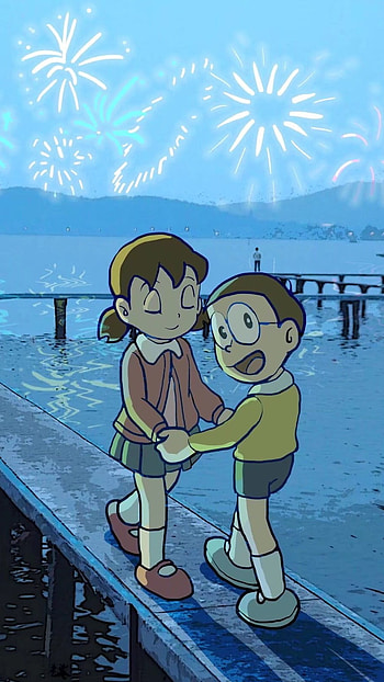 Nobita Doraemon, Shizuka, Nobita, love HD phone wallpaper