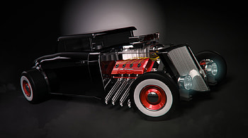 HOT ROD BLACK, black, hot rod, tuned, car HD wallpaper