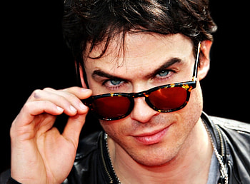 Ian Somerhalder, by cehenot, tv series, sunglasses, man, actor, face, vampire diaries HD wallpaper