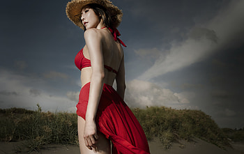 Bikini, Women, Asian, Hat, Model HD wallpaper