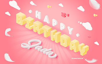 Happy Birtay Jada, 3d Art, Birtay 3d Background, Jada, Pink Background, Happy Jada birtay, 3d Letters, Jada Birtay, Creative Birtay Background HD wallpaper