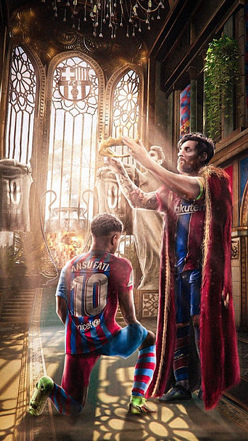 Be crowned, ansu-fati, king, players, barcelona, bfc, messi, crown HD phone wallpaper