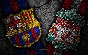 FC Barcelona vs Liverpool FC, vs, lfc, fc barcelona, uefa, cl, champions league, sport, emblem, liverpool, football, barcelona, barcelon, ynwa, barca, fcb, soccer, uefa champions league, ucl, match, logo, club, liverpool fc HD wallpaper