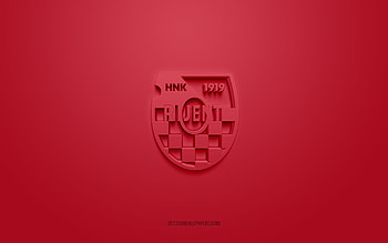 HNK Orijent 1919, creative 3D logo, red background, Druga HNL, 3d emblem, Croatian football club, Croatian Second Football League, Rijeka, Croatia, 3d art, football, HNK Orijent 1919 3d logo HD wallpaper