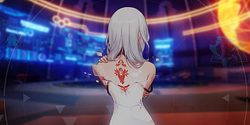 Anime girl, Kiana Kaslana, tattoo HD wallpaper