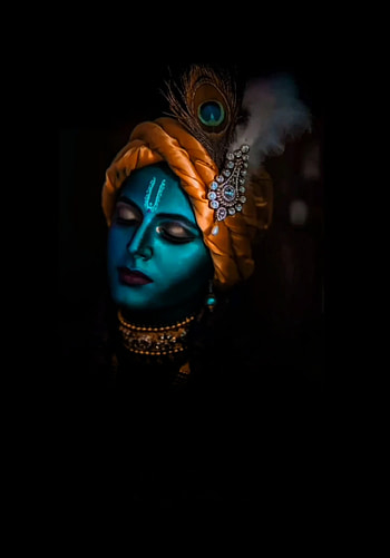 Krishna, eye, electric blue HD phone wallpaper