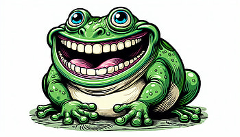 Smiling Bullfrog - Vibrant Amphibian Background, bullfrog, frog, cartoon, Happy, green HD wallpaper