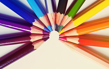 Rainbow, Miscellanea, Miscellaneous, Colored Pencils, Iridescent, Rod, Colour Pencils, Semicircle, Kernel HD wallpaper