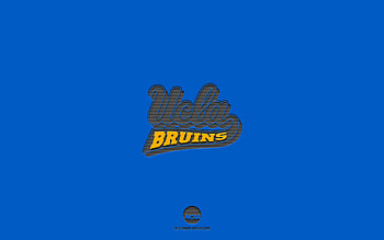 UCLA Bruins, blue background, American football team, UCLA Bruins emblem, NCAA, California, USA, American football, UCLA Bruins logo HD wallpaper