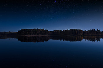 Star reflection, Lake, Stars, sky, Night HD wallpaper