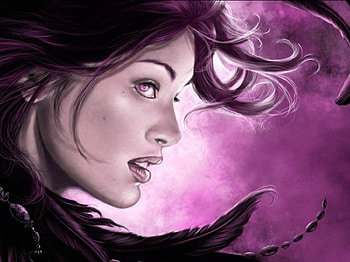 Girl, purple HD wallpaper