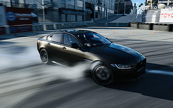 Jaguar XE S, Drift, Black Sedan, Forza Motorsport 7, Black Jaguar XE, Xbox One X, British Cars, Jaguar HD wallpaper