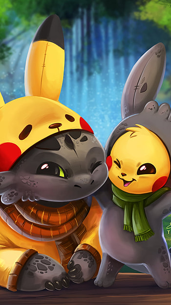 Dragonchu Pocket Pals PikaTooth Cozy Toothless x Pikachu Art, Pikachu, Toothless (How to Train Your Dragon), Pokemon, How to Train Your Dragon, movie, crossover HD phone wallpaper