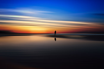 Nature, Sea, Horizon, Silhouette, Evening HD wallpaper
