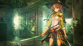 art, lm7, op-center, girl, katana, weapons HD wallpaper