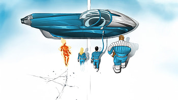 The Fantastic Four First Steps Team Heading Towards Fantastic Car, the-fantastic-four-first-steps, fantasticar, the-fantastic-four, movies, 2025-movies, human-torch, mister-fantastic, invisible-woman, fantastic-four, vanessa-kirby, pedro-pascal, ben-grimm, superheroes, artwork, art, digital-art HD wallpaper