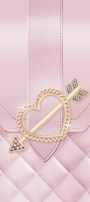 Pink Leather Heart, body_jewelry, gold, luxury, valentine HD phone wallpaper