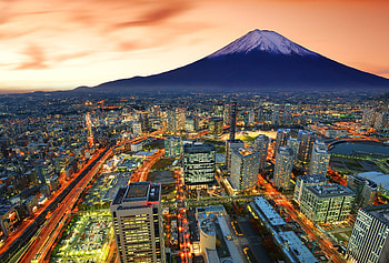 City, Japan, Mount Fuji, Skyscraper, , Yokohama, Building, Cityscape, Cities HD wallpaper