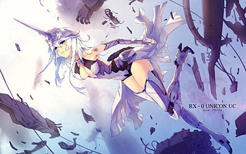 Anime - Mobile Suit Gundam Anime RX - 0 Girl Short Hair White Hair Horns HD wallpaper
