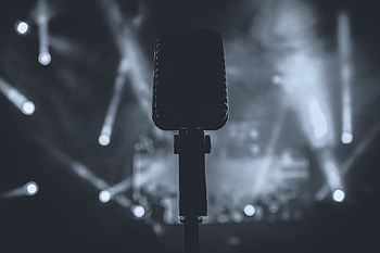 Music, Dark, Bw, Chb, Micro, Sound HD wallpaper