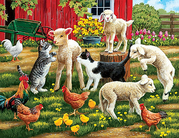 Farm Dance, aniimal, dancing, puzzle, country HD wallpaper