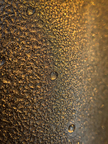 Water, Gold, Drops, Miscellanea, Miscellaneous, Blur, Smooth, Surface HD phone wallpaper