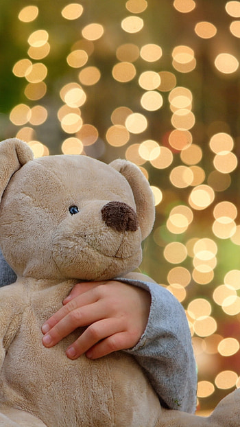 Beautiful Teddy Bear, Smiles, lighting HD phone wallpaper