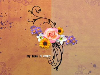My Brain Is Empty, rose, flowers, swirly leaves HD wallpaper