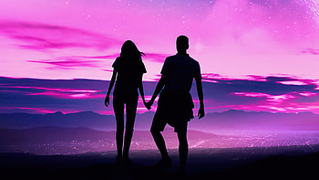 Stay With Me, love, couple, synthwave, artist, artwork, digital-art HD wallpaper