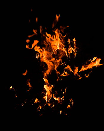 Captivating of flames flickering vividly against a dark backdrop, radiating warmth and energy. HD phone wallpaper