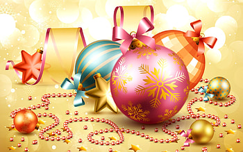 ORNAMENTS, BEADS, STARS, BOWS HD wallpaper
