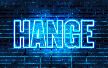 Happy Birtay Hange, , blue neon lights, Hange name, creative, Hange Happy Birtay, Hange Birtay, popular japanese male names, with Hange name, Hange HD wallpaper
