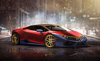 Lamborghini Huracan Wonder Woman, lamborghini-huracan, wonder-woman, cars, artist, superheroes-cars HD wallpaper