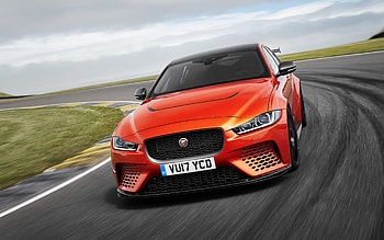 Jaguar XE SV, fast, Xe, Jagua, red HD wallpaper