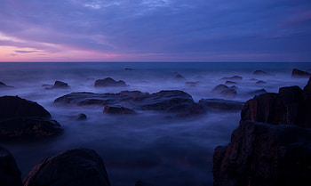 Sea Coast Horizon Calming, sea, coast, nature, horizon HD wallpaper