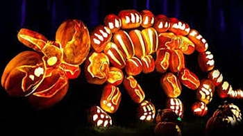Dino, Yellow, Orange, Pumpkins, Black HD wallpaper