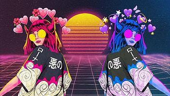 Vaporwave Girl, artistic, vaporwave HD wallpaper