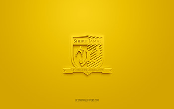 Sheikh Jamal Dhanmondi Club, creative 3D logo, yellow background, Bangladesh Premier League, 3d emblem, Bangladeshi football club, Bangladesh, 3d art, football, Sheikh Jamal Dhanmondi Club 3d logo HD wallpaper