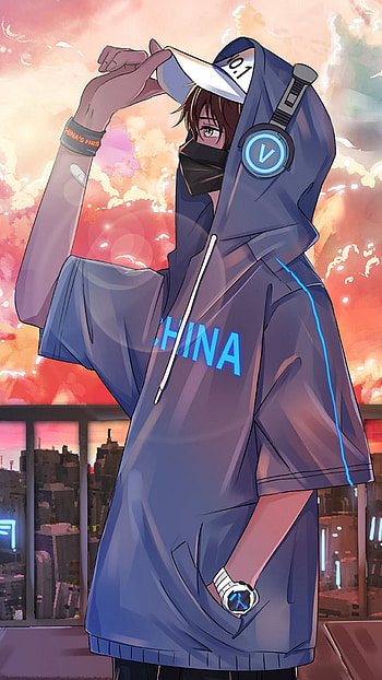 Anime boy, hoodie, art, cap, fashion_design, heads HD phone wallpaper