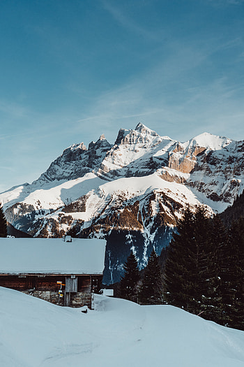 Nature, Mountains, Snow, Small House, Lodge, France, Resort, Morzine HD phone wallpaper