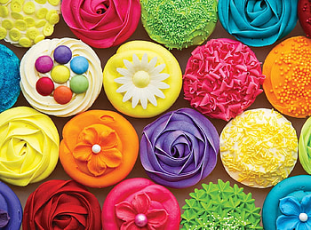 Cupcakes, food, rainbow, sweet, colorful, dessert HD wallpaper