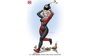 Harley Quinn, dc comics, Frank Cho, comics, white background HD wallpaper