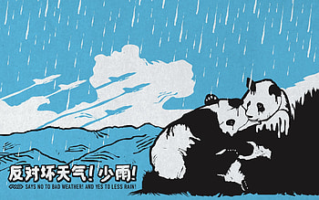 Rain, Miscellanea, Miscellaneous, Couple, Pair, Panda HD wallpaper