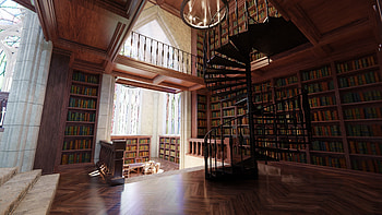 Classic library, Eevee and cycles, 3D modeling, Architectural masterpiece HD wallpaper